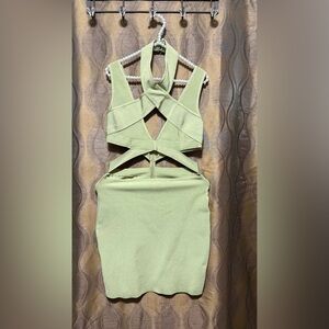 Chic Green Cutout Dress